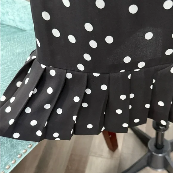 White House Black Market Black and White Polka Dot Midi Dress - Picture 3 of 4